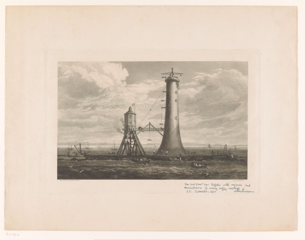 Construcción del faro de Bell Rock de William Miller