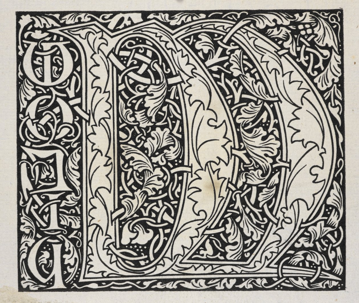 Inicial, blanco y negro. de William Morris
