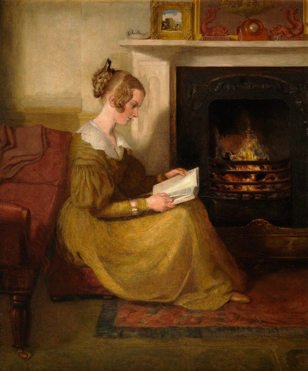 Una Lectura Junto al Fuego, c.1825 de William Mulready