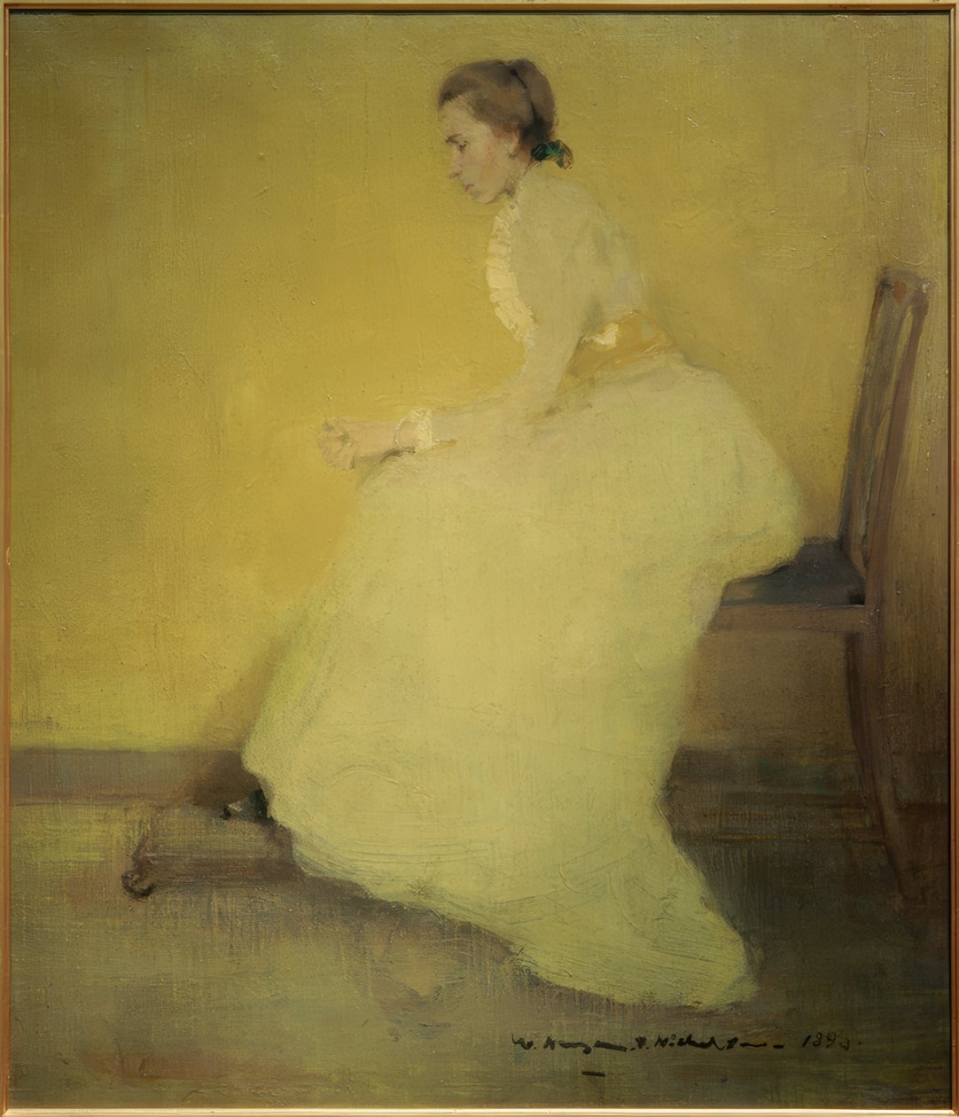 Mujer en amarillo de William Nicholson