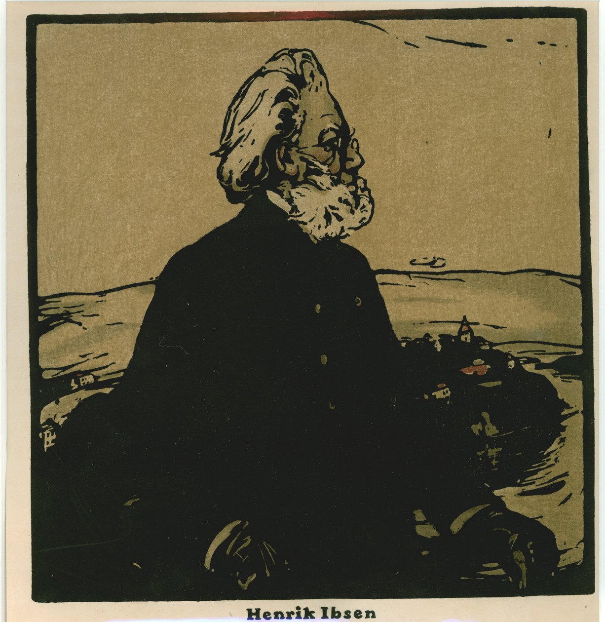 Henrik Ibsen (cromolito) de William Nicholson