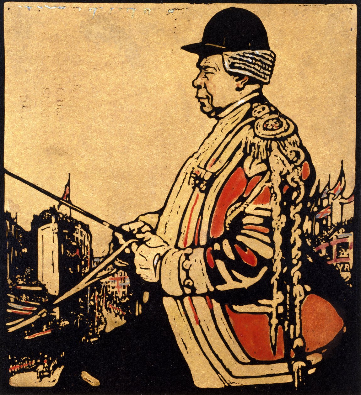 El cochero de la reina Victoria (xilografía) de William Nicholson