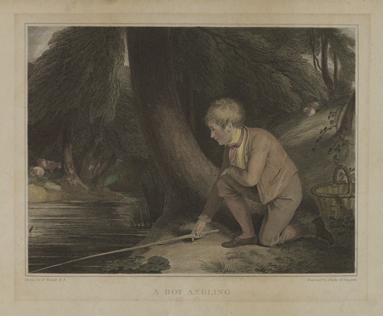 Un niño pescando con caña de William Nutter