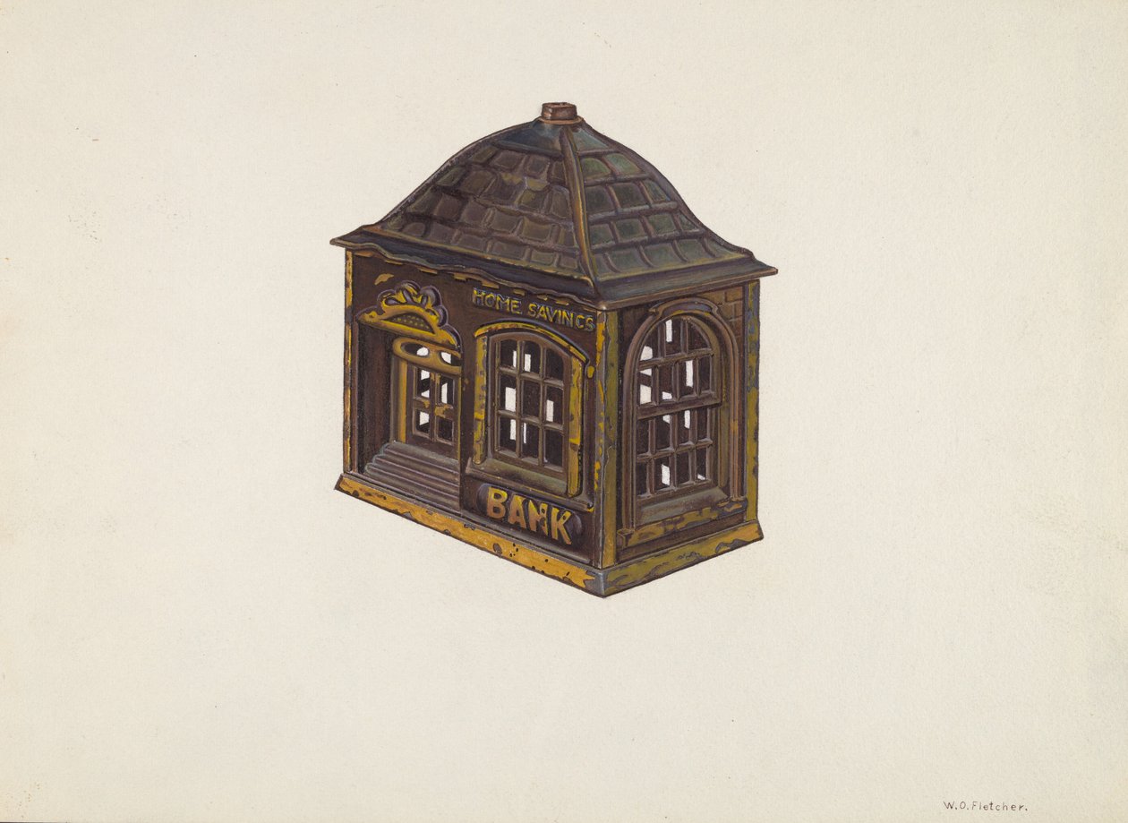 Banco de ahorros casero, c. 1940 de William O. Fletcher