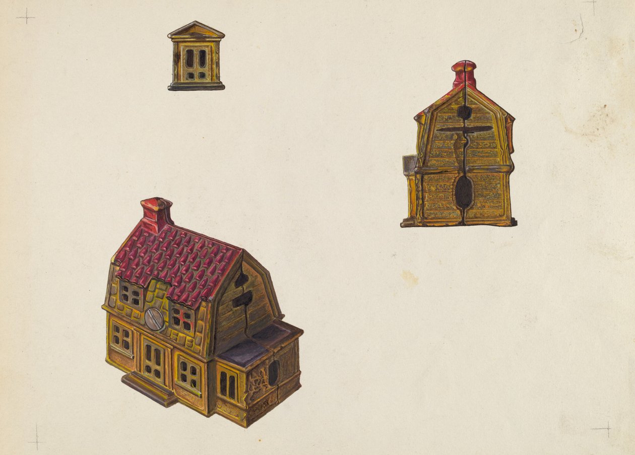 Banco de Casa con Techo de Tejas, c. 1939 de William O. Fletcher
