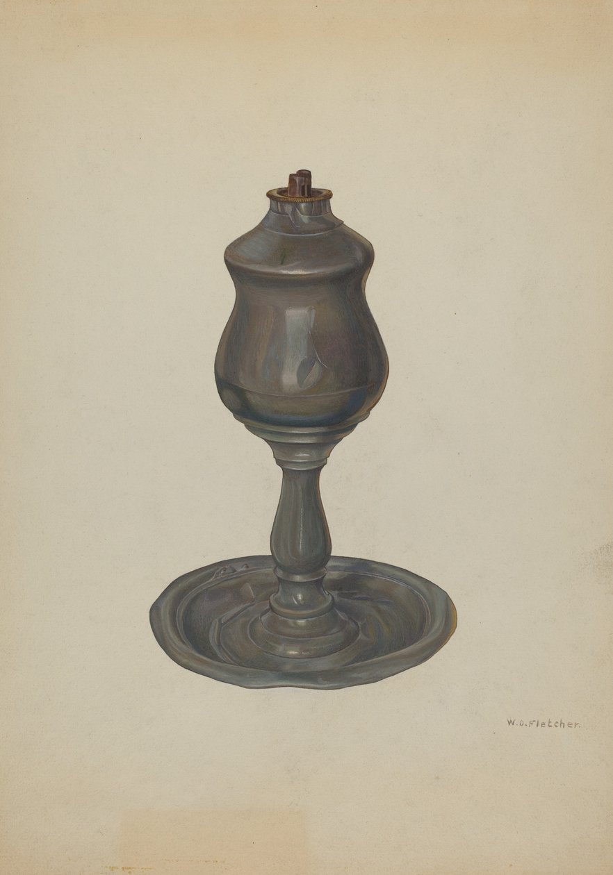 Lámpara de Aceite de Ballena, c. 1940 de William O. Fletcher