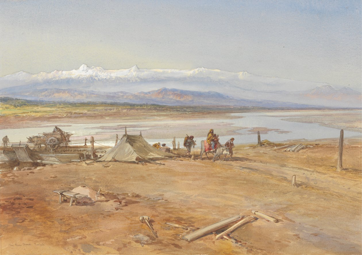 El río Chenab, Punjab de William Simpson