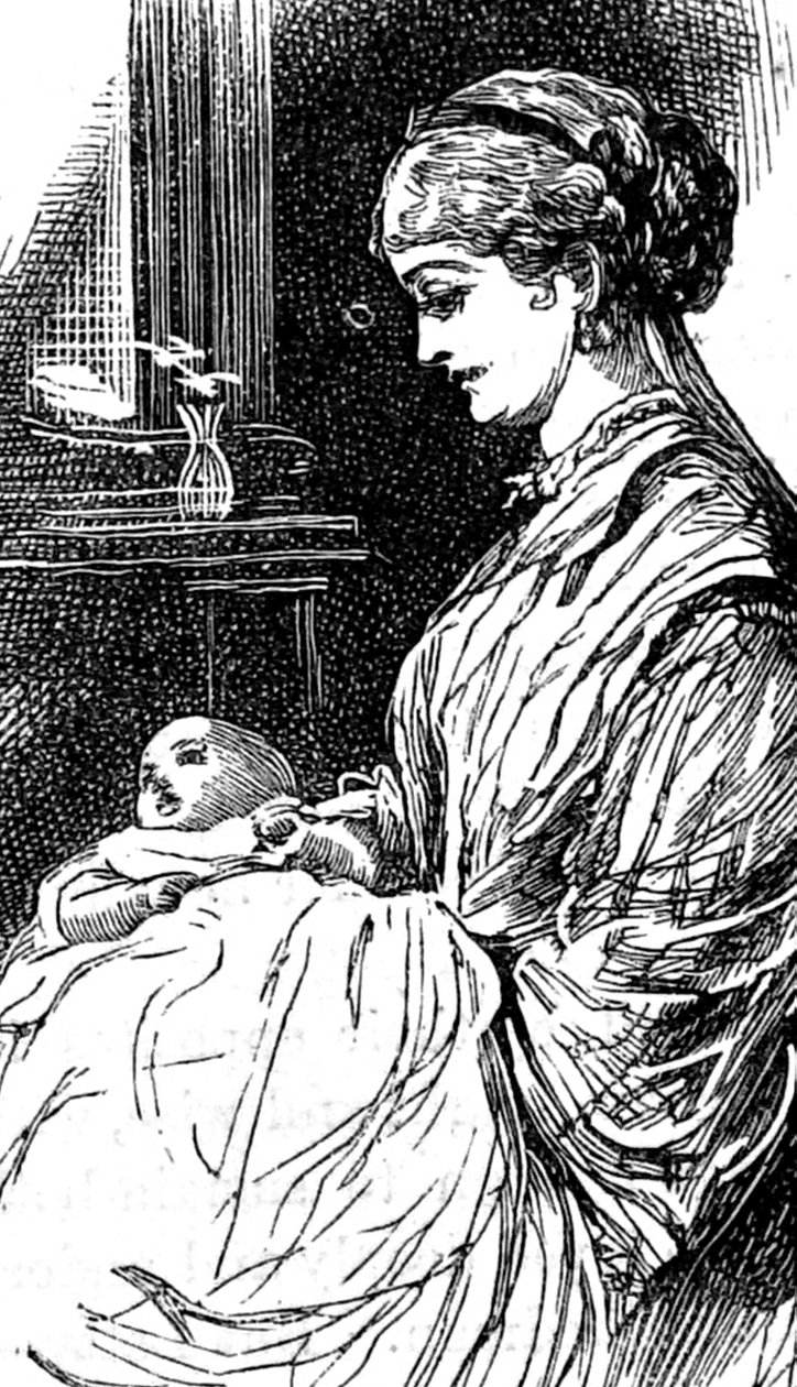 Una joven madre amamantando a su hijo de William Small