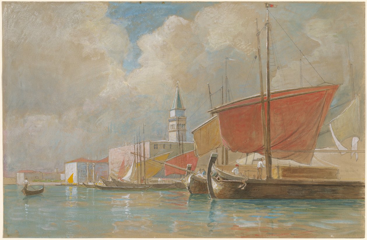 Embarcaciones a lo largo del Molo en Venecia de William Stanley Haseltine