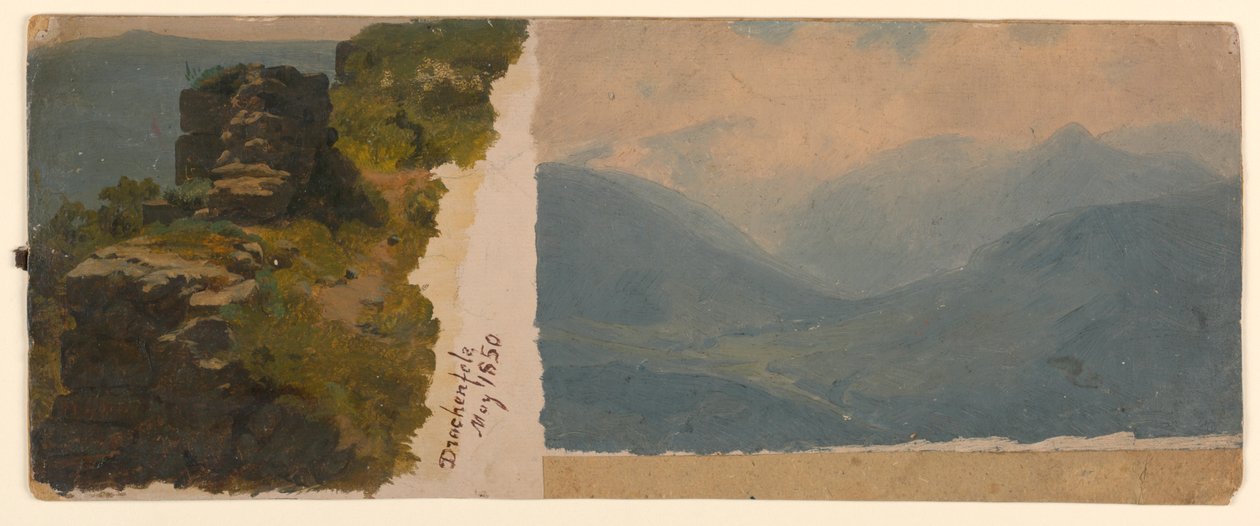 Estudio de Paisaje, Drachenfels, Alemania de William Stanley Haseltine