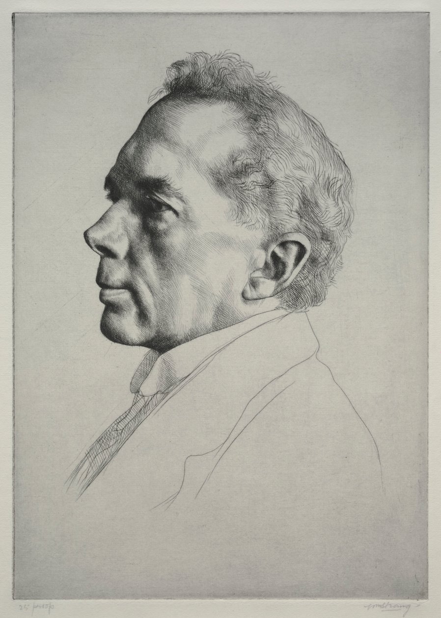 Campbell Dodgson, Perfil a la Izquierda, 1919 de William Strang