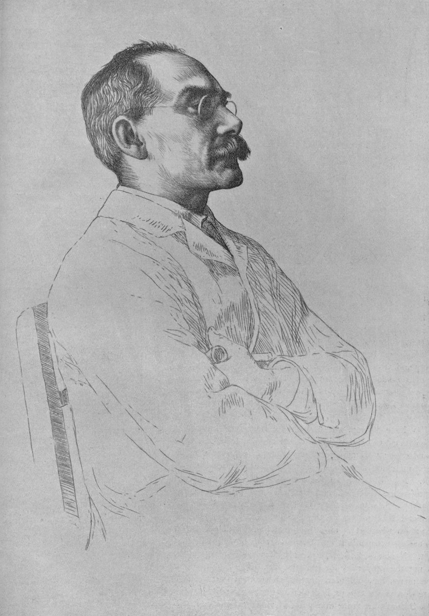 Retrato de Rudyard Kipling de William Strang