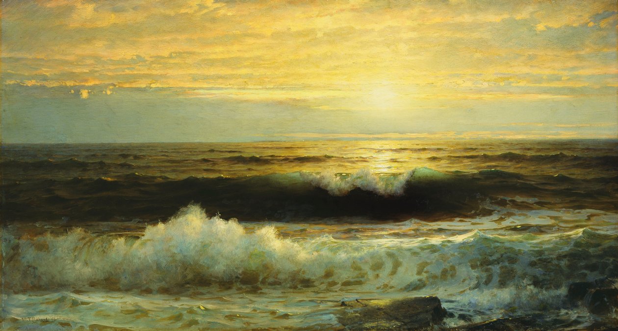 Un atardecer naranja menguante, 1897 de William Trost Richards