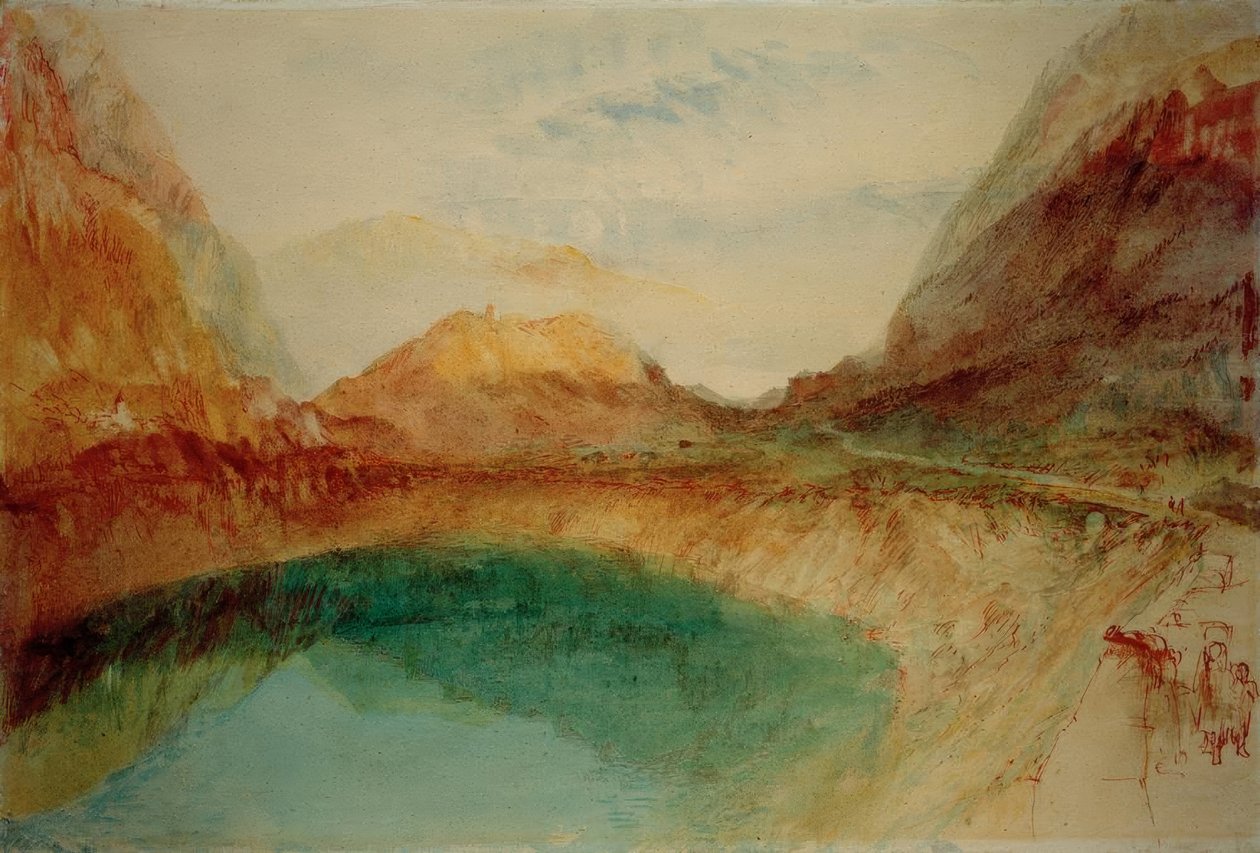 Lago en las montañas suizas de Joseph Mallord William Turner
