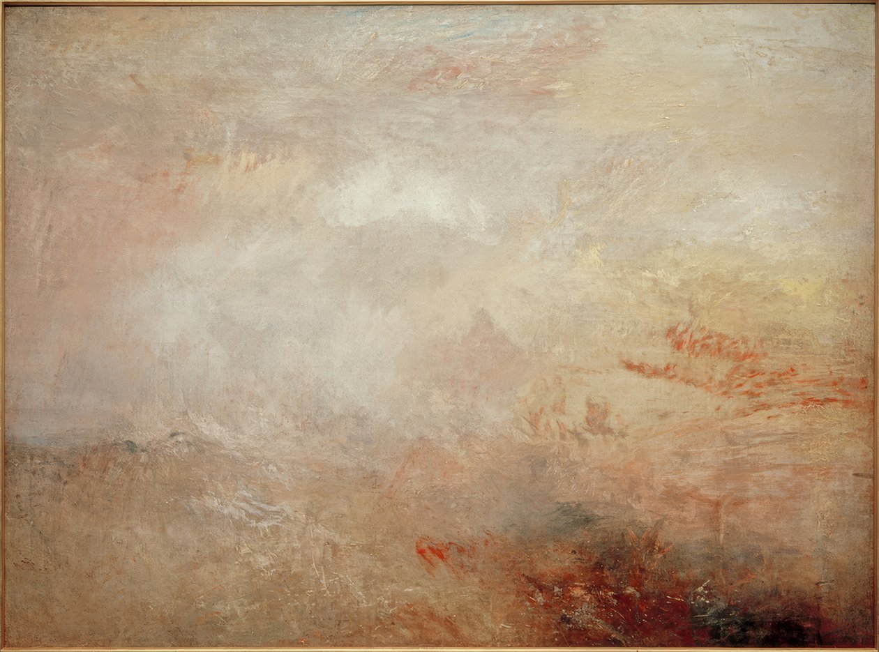 Mar tormentoso con delfines de Joseph Mallord William Turner