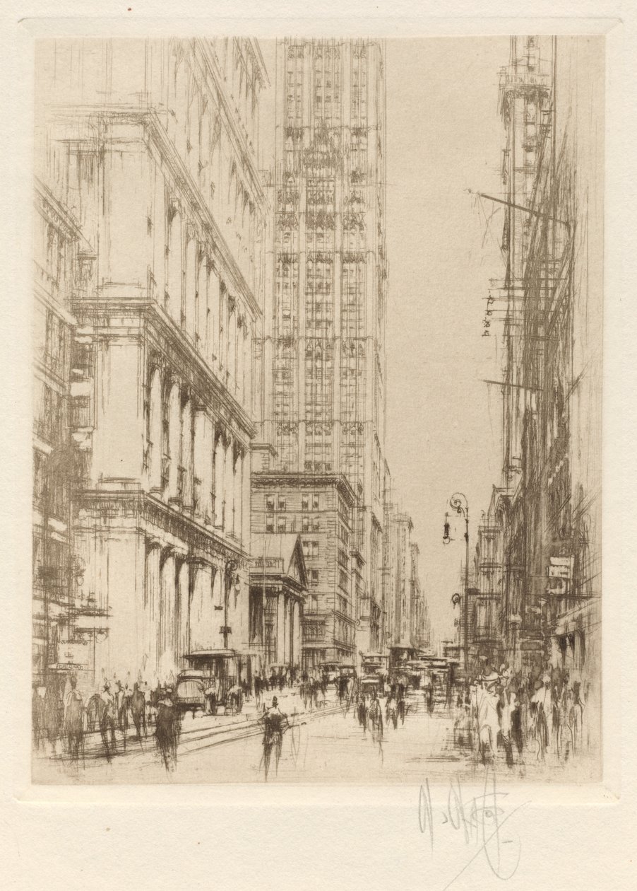 Lower Broadway, centro de Nueva York de William Walcot