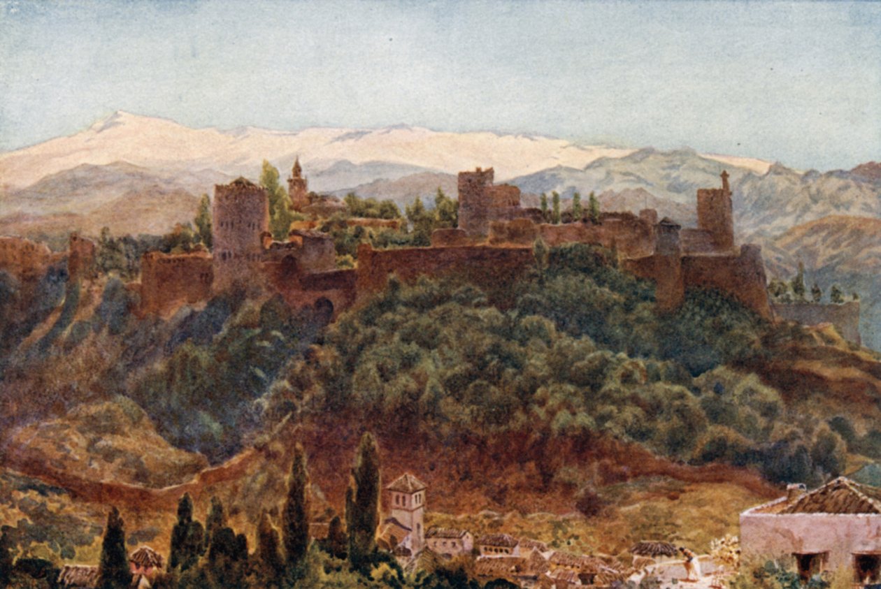 Granada, la Alhambra (litografía en color) de William Wiehe Collins