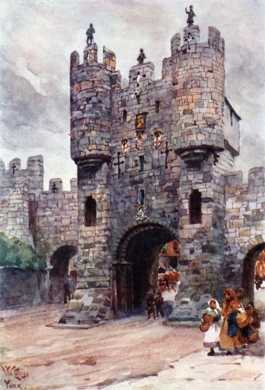 York, Micklegate Bar (litografía en color) de William Wiehe Collins