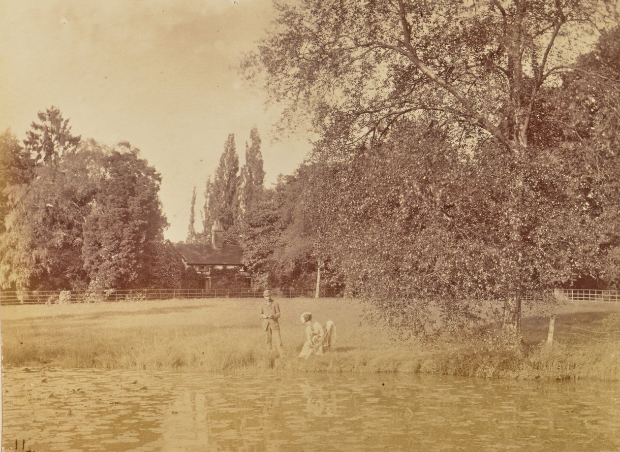 [Estanque cerca de una casa de campo] de Willoughby Wallace Hooper