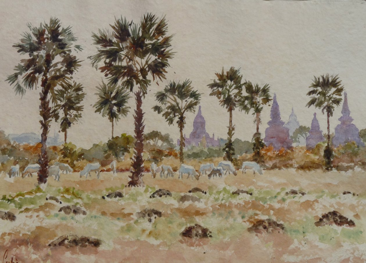 935 Vacas azules y palmetas de Wilson Clive