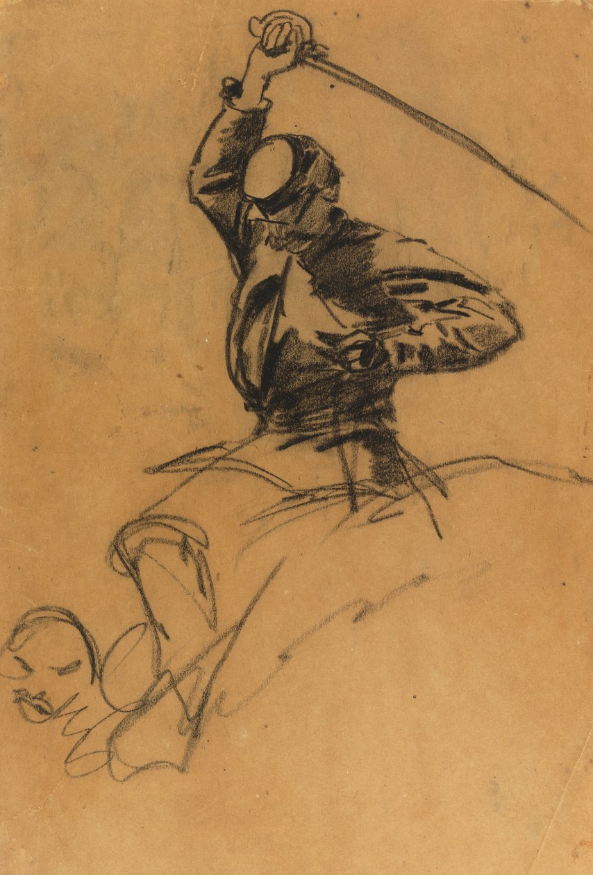 Soldado de caballería con espada a caballo de Winslow Homer