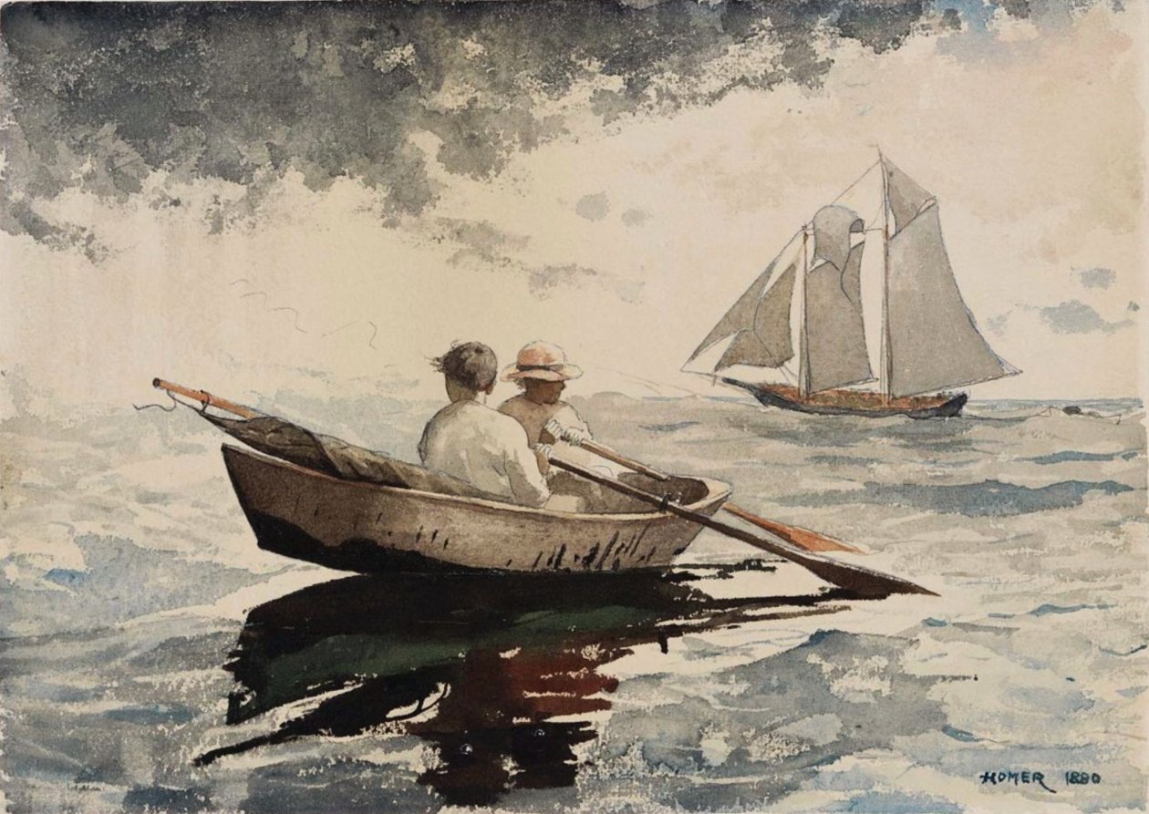 Dos niños remando, Gloucester de Winslow Homer