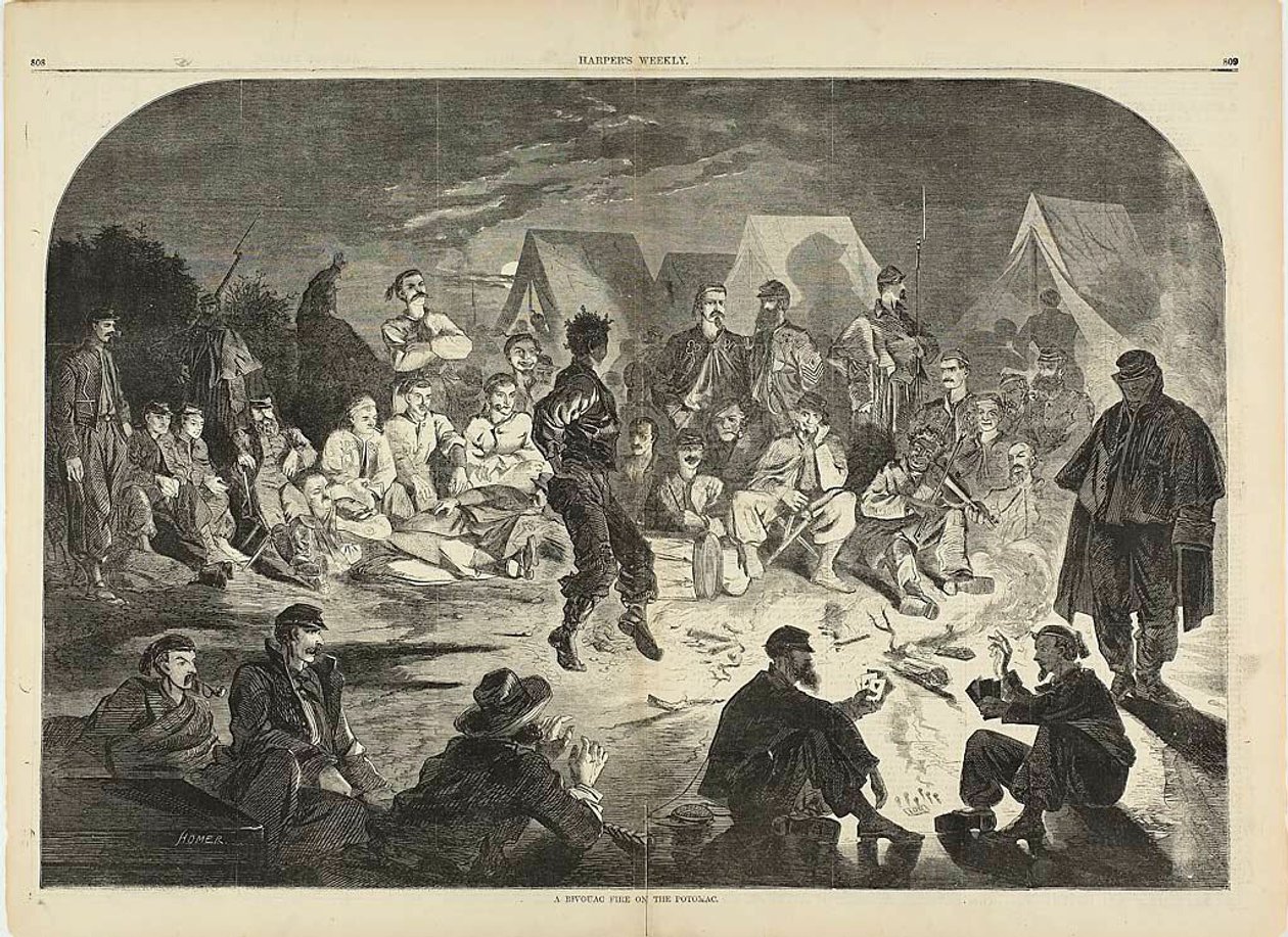 Un fuego vivac en el Potomac de Winslow Homer