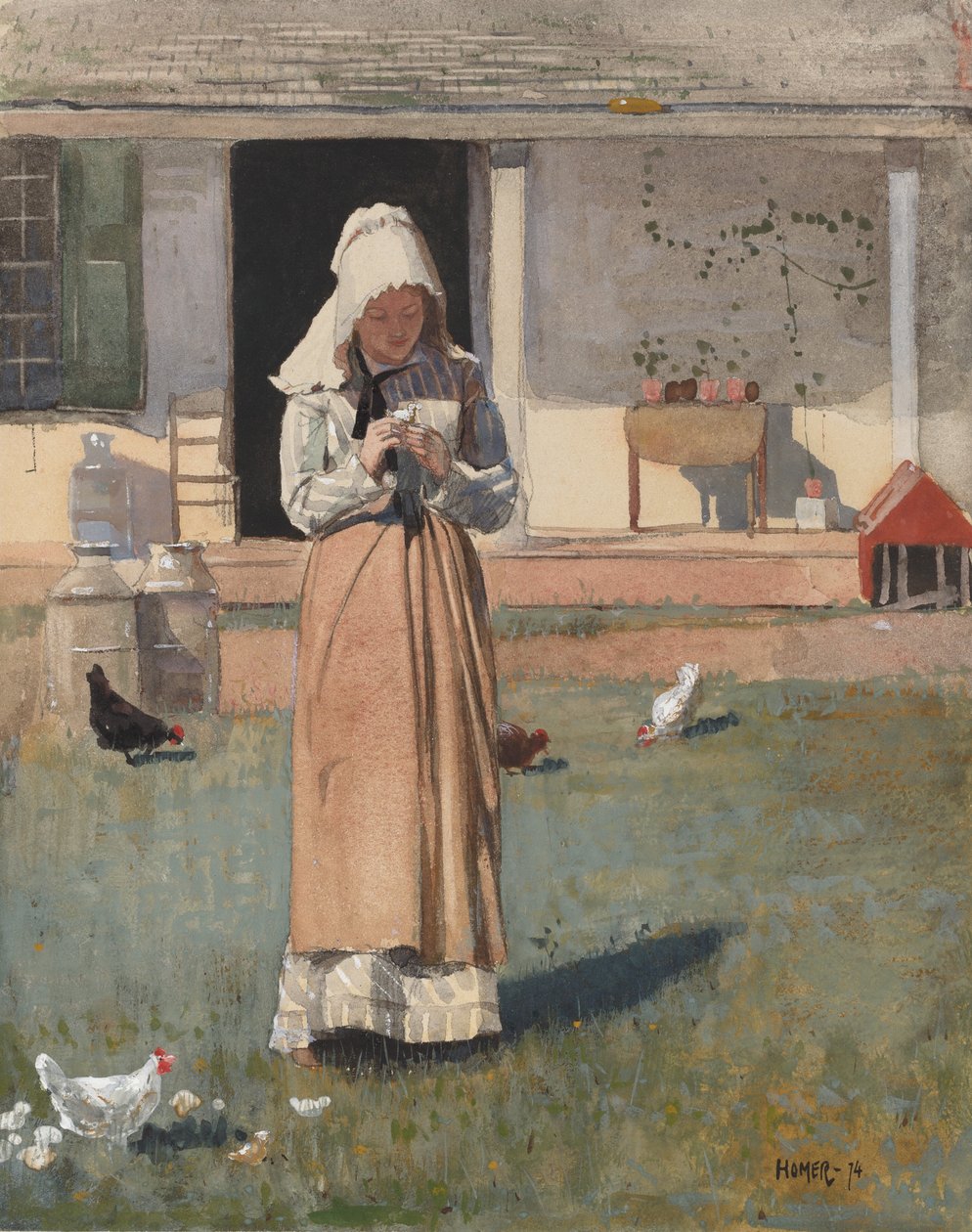 Un pollo enfermo, 1874 de Winslow Homer