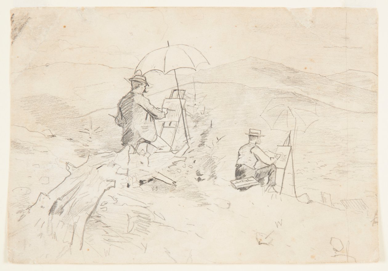 Artistas dibujando en las Montañas Blancas de Winslow Homer