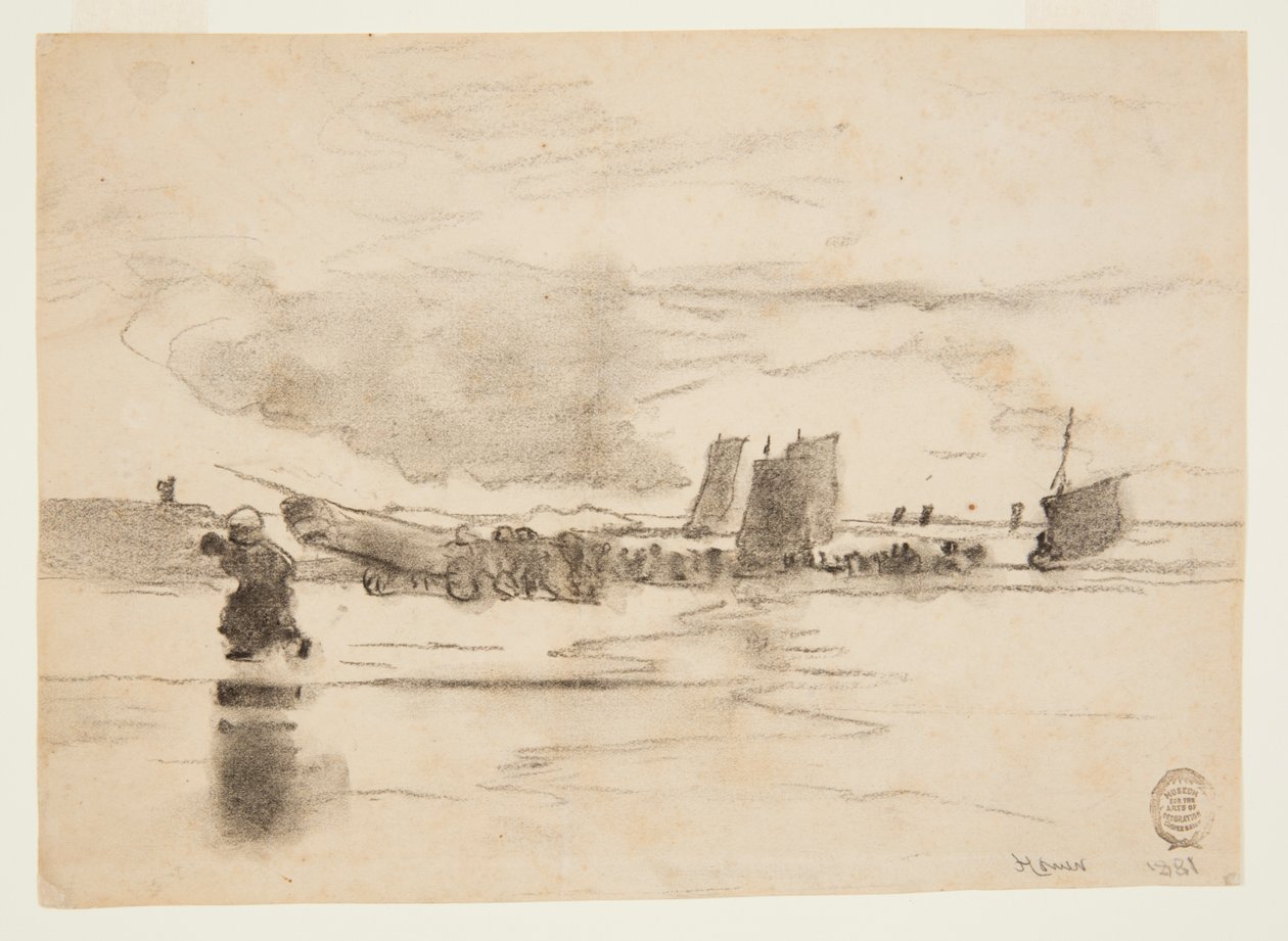 Playa en marea baja, Cullercoats, Inglaterra de Winslow Homer