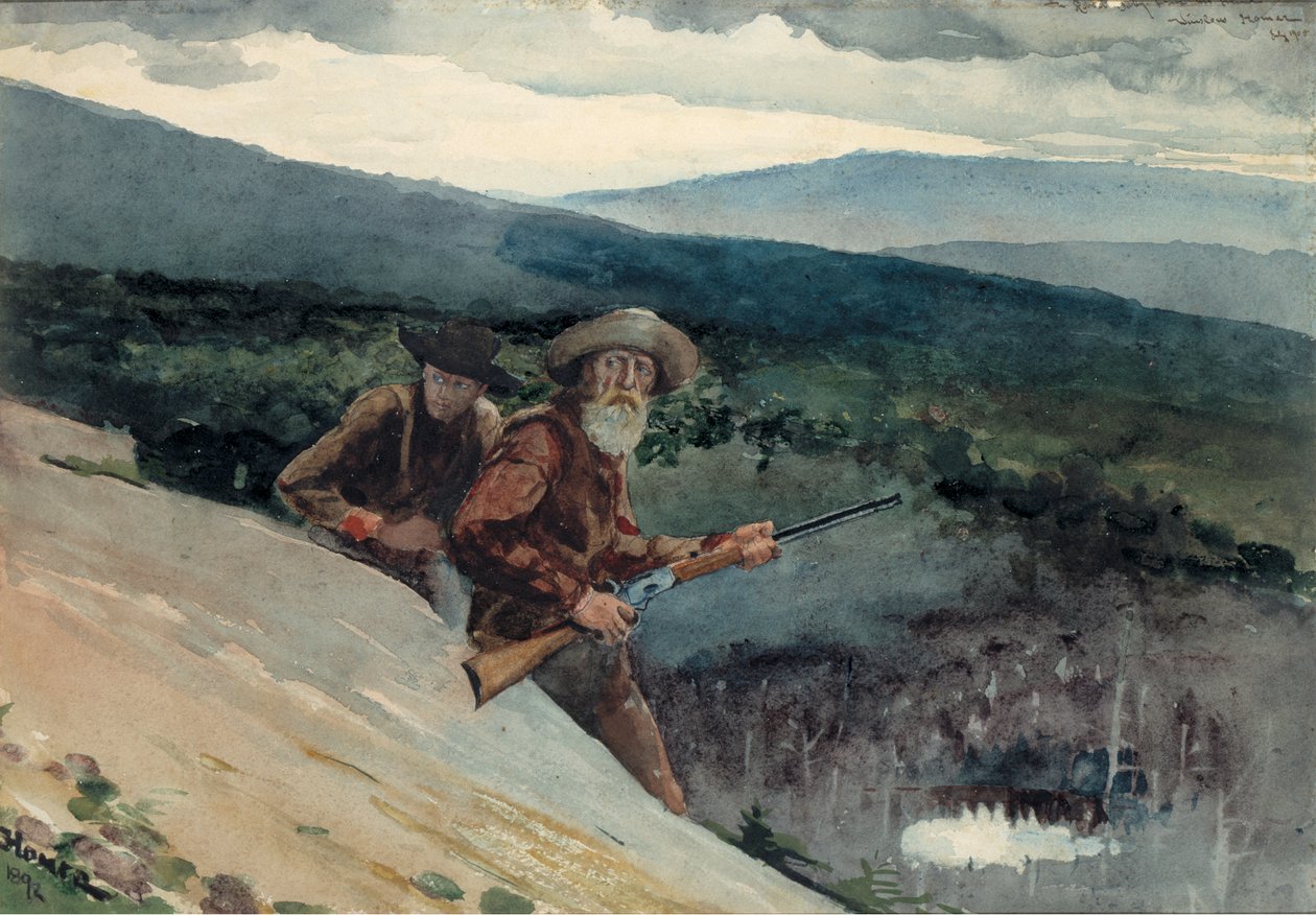 Caza de Osos, Roca Prospect, 1892 de Winslow Homer