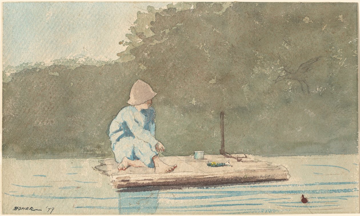 Niño en una balsa de Winslow Homer