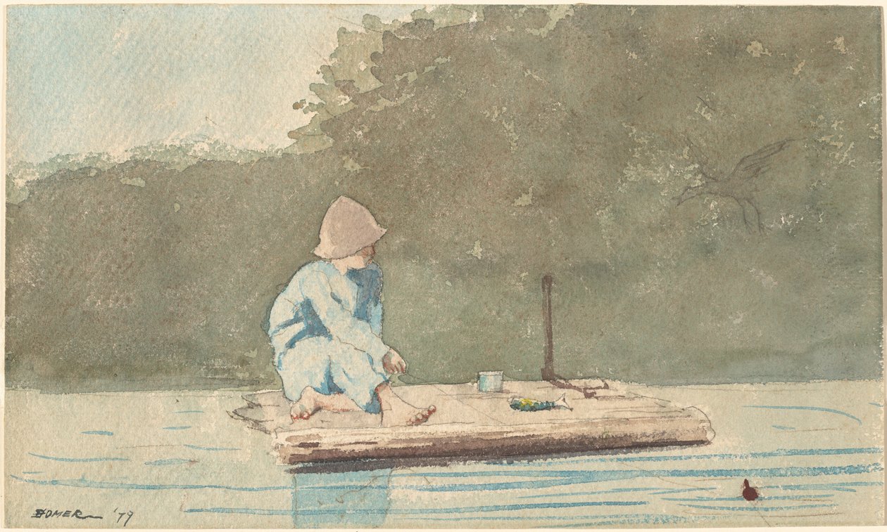 Niño en una balsa de Winslow Homer