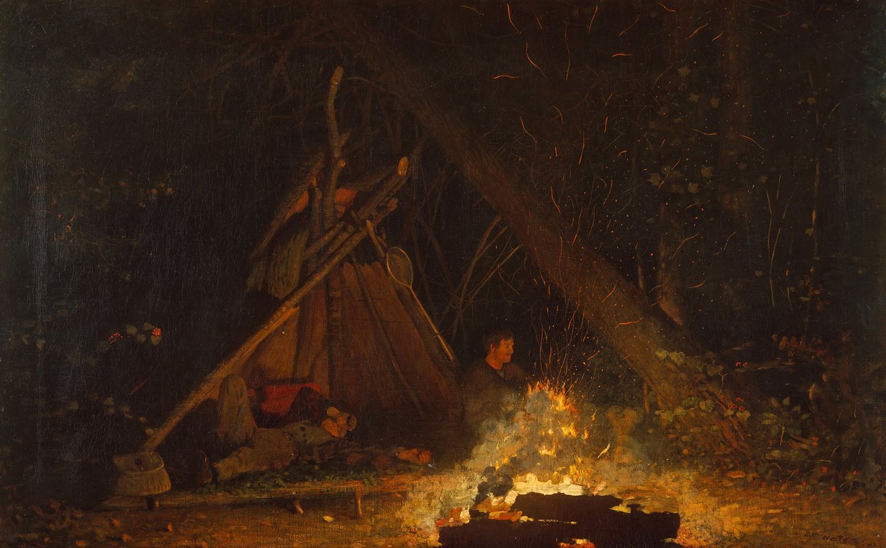Fuego de campamento, 1880 de Winslow Homer