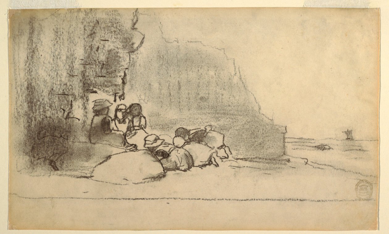 Niños jugando en la playa, Cullercoats, Inglaterra de Winslow Homer