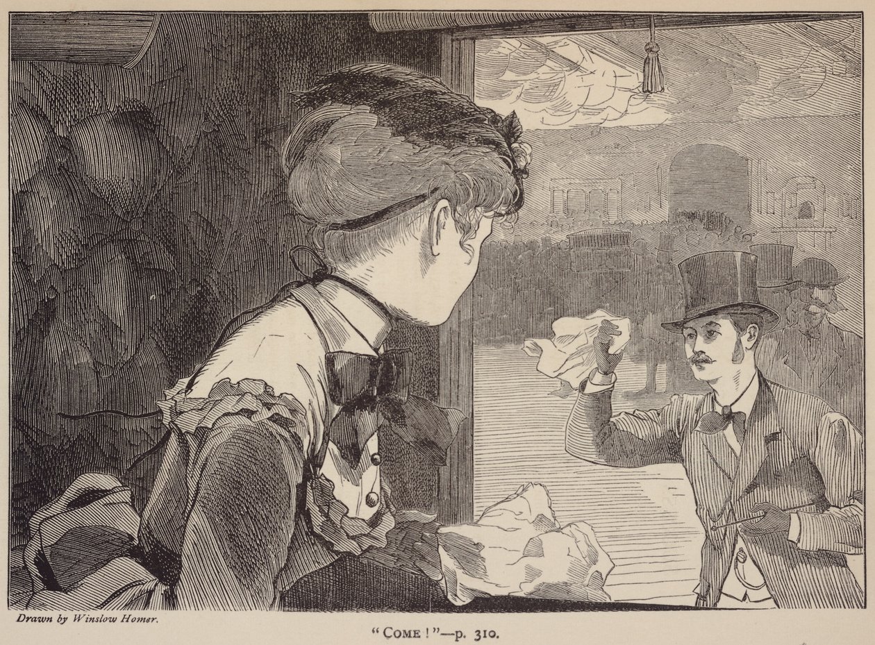 "¡Ven!", de The Galaxy, septiembre de 1869 de Winslow Homer