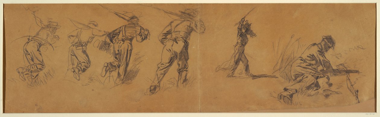 Dibujo, Estudios de soldados, 1863-65 de Winslow Homer