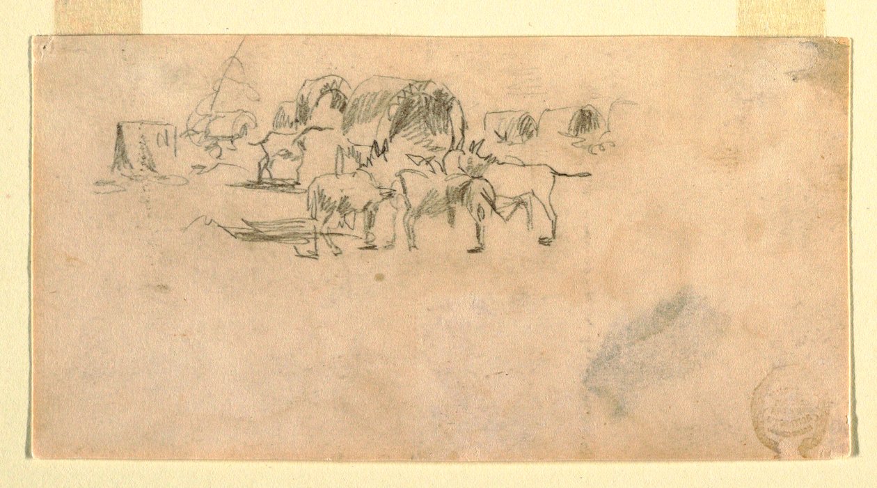 Dibujo, Caravana en campamento, 1862 de Winslow Homer