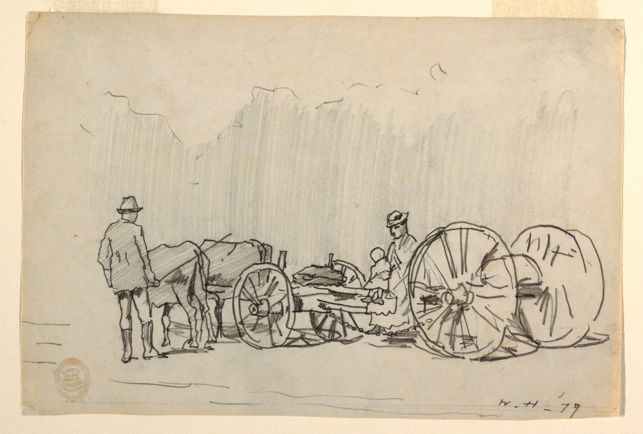Dibujo, Yunta de bueyes, 1879 de Winslow Homer