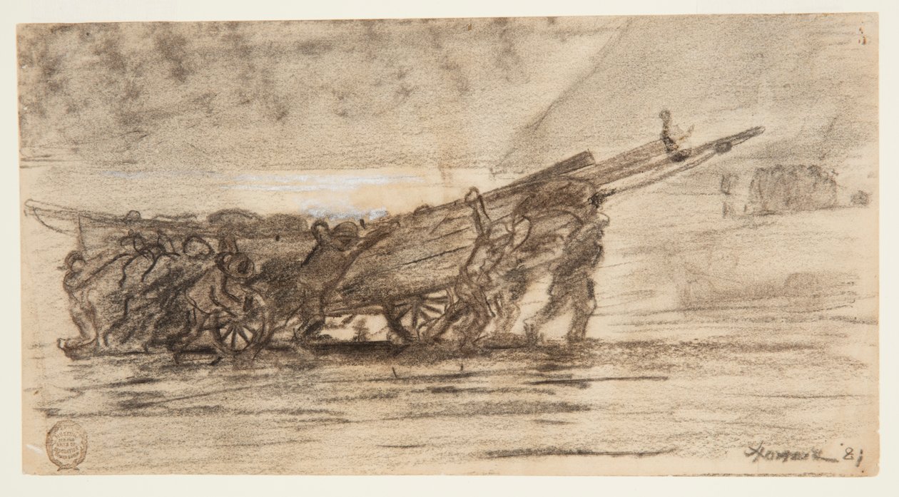 Pescadores Varando un Barco, Cullercoats, Inglaterra de Winslow Homer
