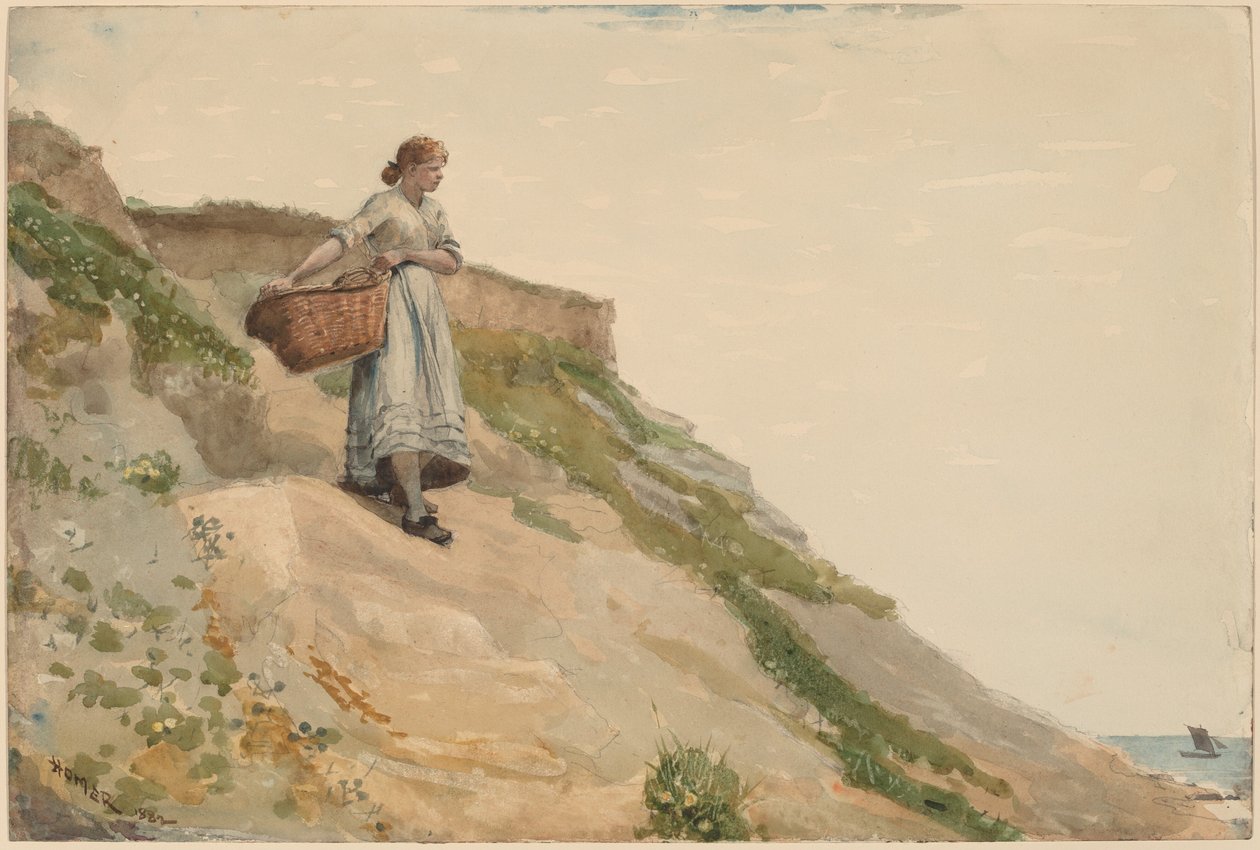 Niña llevando una cesta de Winslow Homer