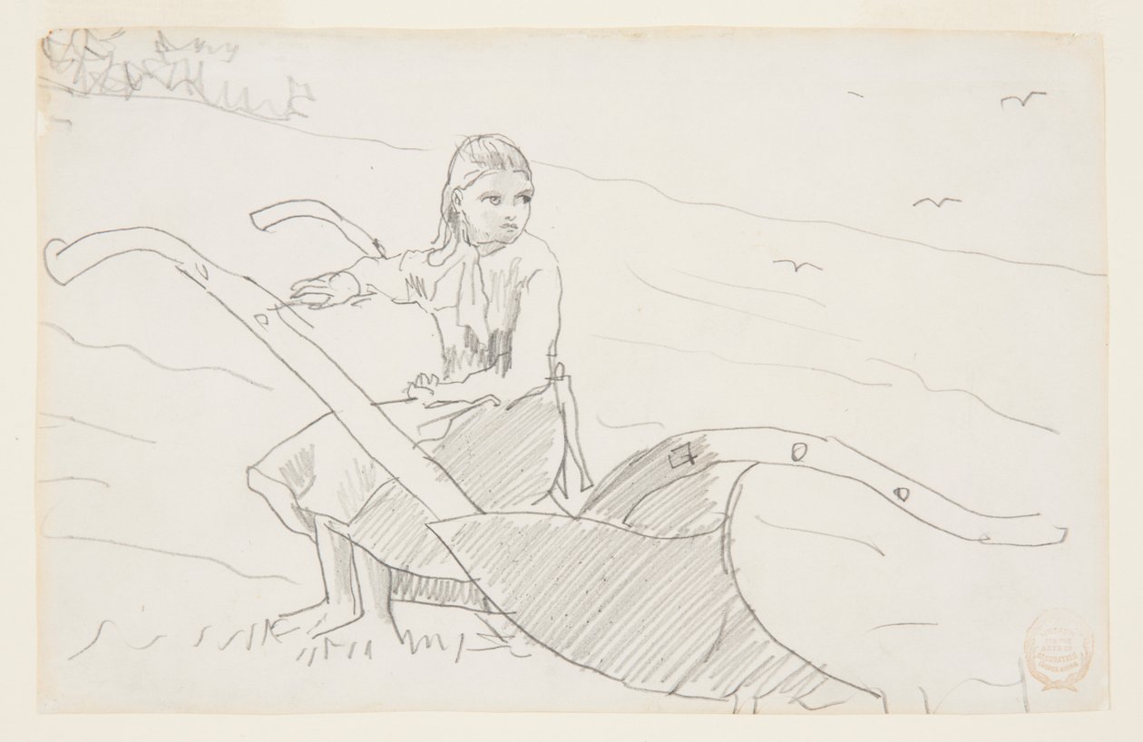 Chica Sentada en un Arado de Winslow Homer