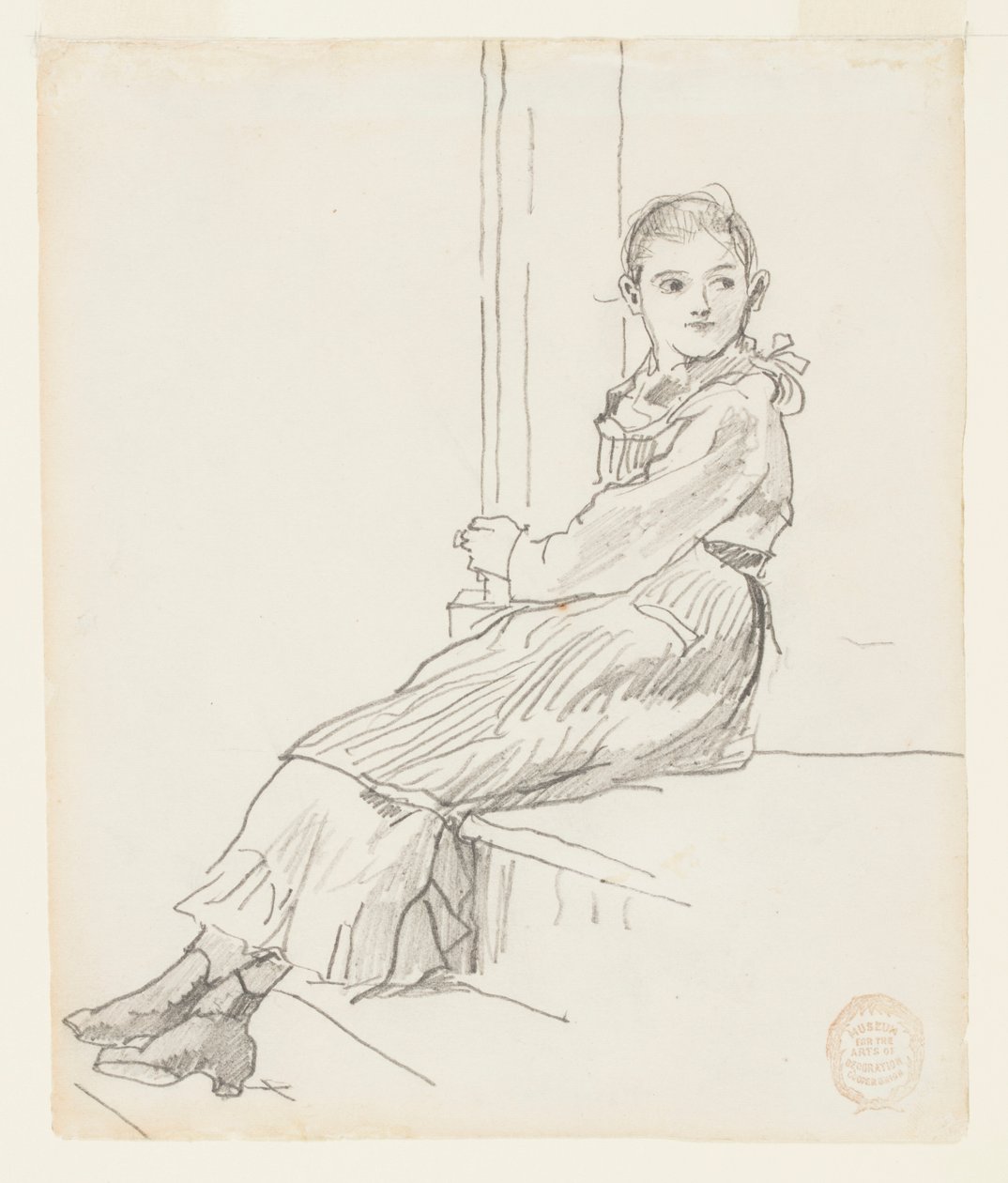Niña Sentada en un Escalón del Porche de Winslow Homer