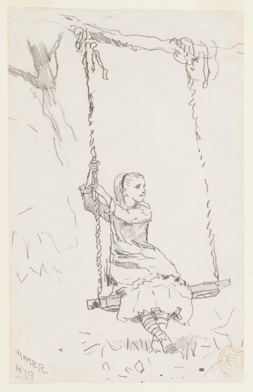 Niña en un columpio de Winslow Homer