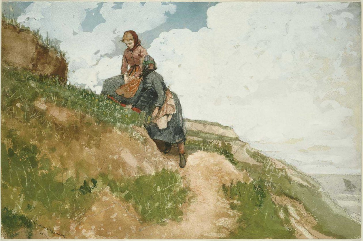 Chicas en un acantilado de Winslow Homer