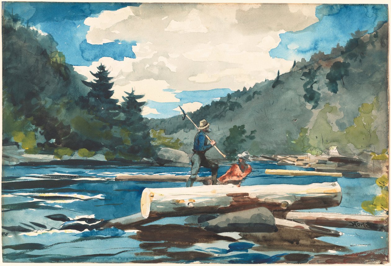 Río Hudson, tala de árboles, 1891-1892 de Winslow Homer