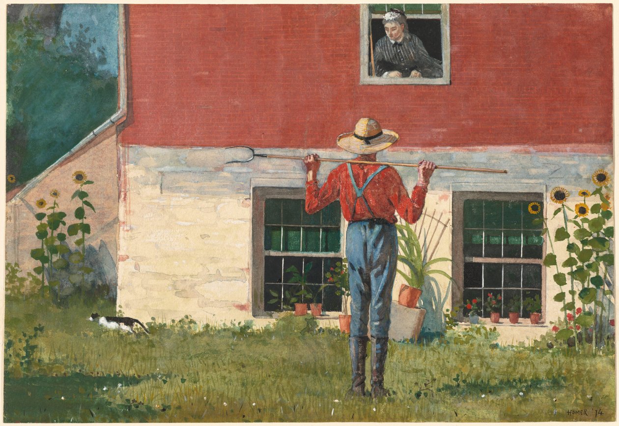En el jardín (Cortejo rústico) de Winslow Homer