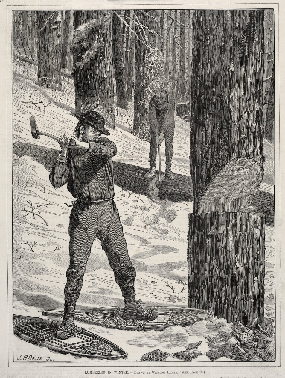 Explotación forestal en invierno, 1871 de Winslow Homer