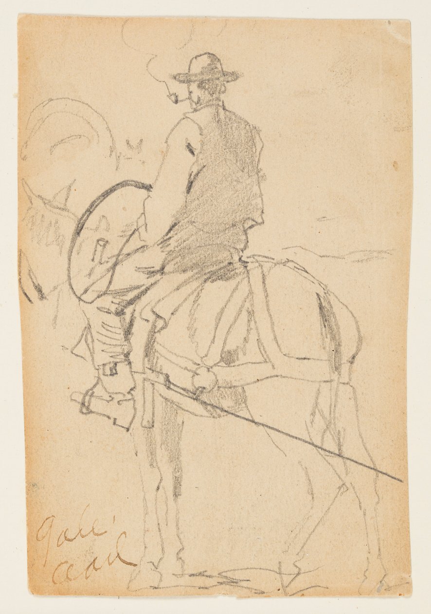 Hombre montando un caballo de Winslow Homer
