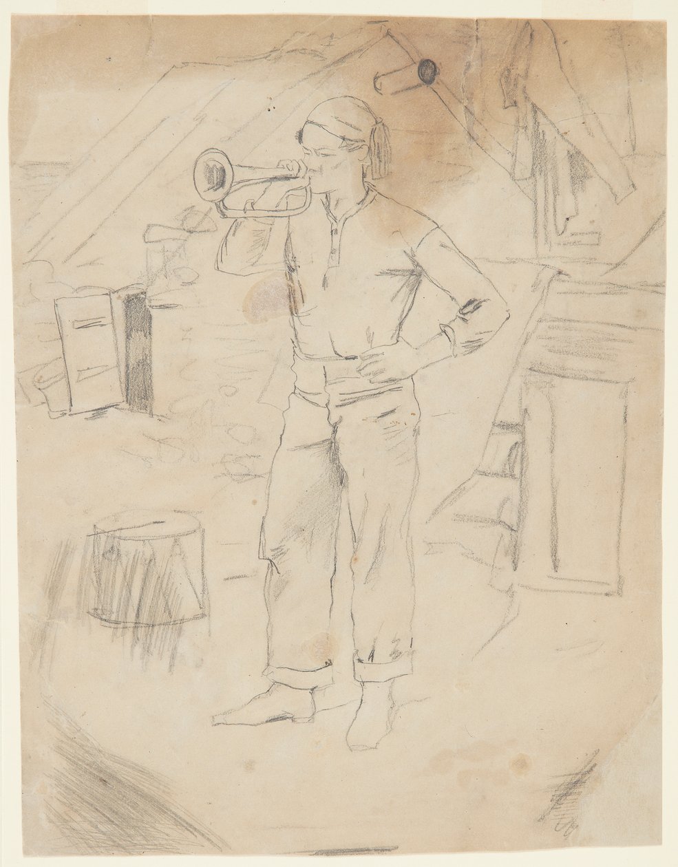 Hombre con gorra de zuavo de Winslow Homer